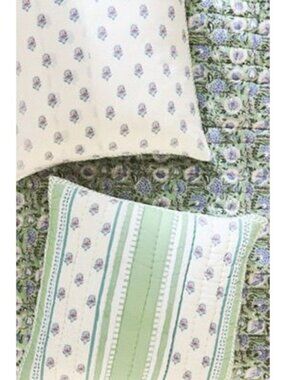Anthropologie NWOT Cotton Voile Printed 26" Euro Sham in Khira Green
